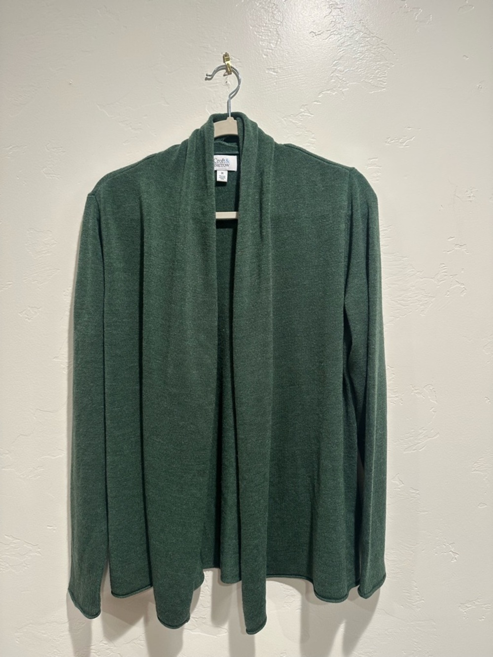 croft & barrow Dark Green Open-Front Cardigan